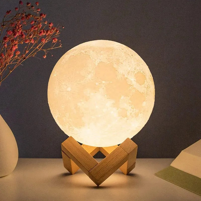 Lámpara Luna 3D: Iluminación Decorativa con Diseño Realista